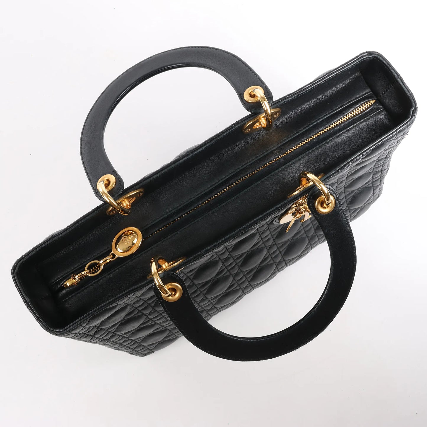 Dior Lady Dior Large Cannage Leather Handbag in Black