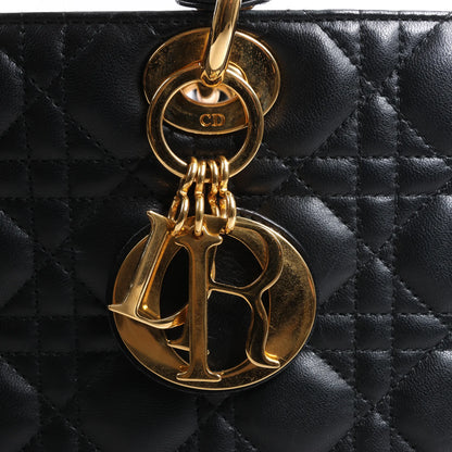 Dior Lady Dior Large Cannage Leather Handbag in Black