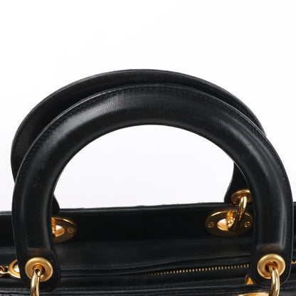 Dior Lady Dior Large Cannage Leather Handbag in Black