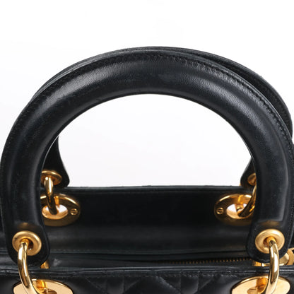 Dior Lady Dior Large Cannage Leather Handbag in Black