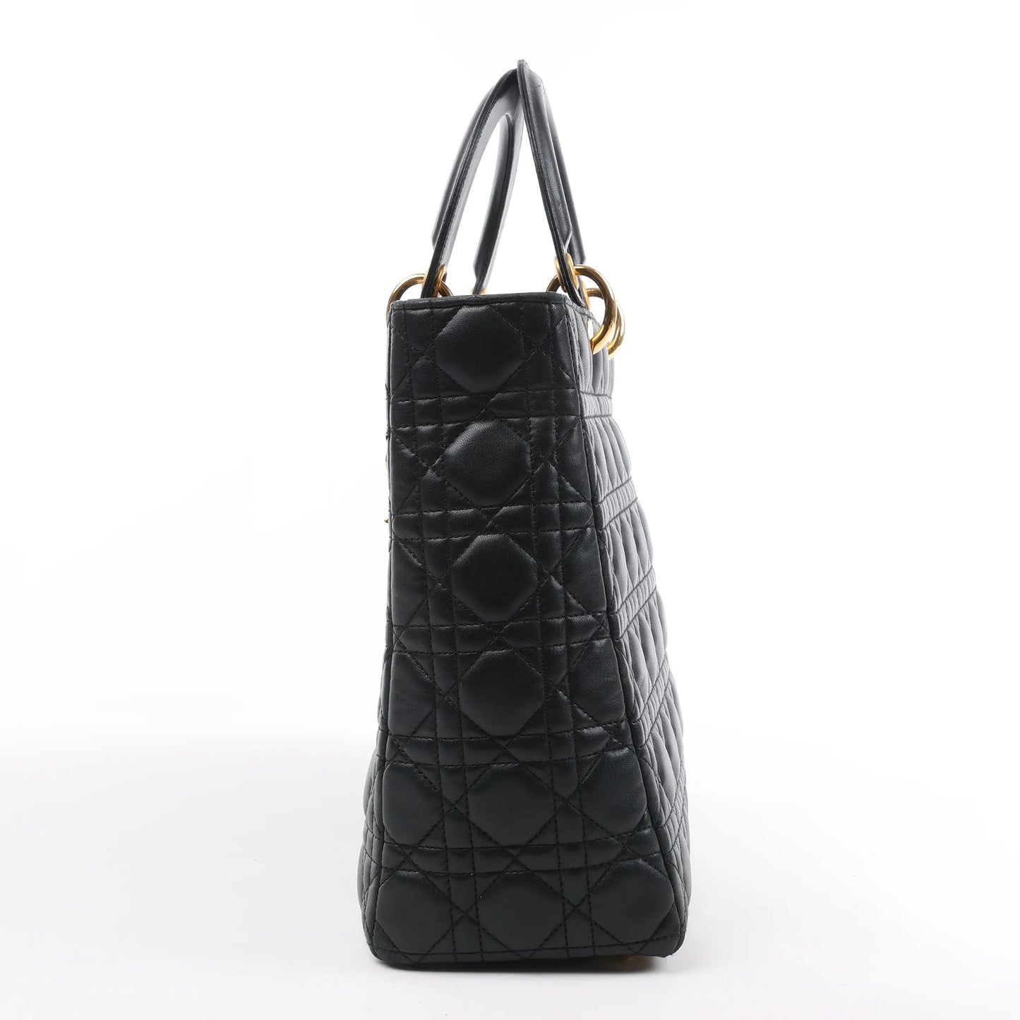 Dior Lady Dior Large Cannage Leather Handbag in Black