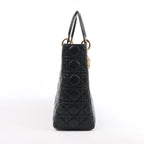 Dior Lady Dior Large Cannage Leather Handbag in Black