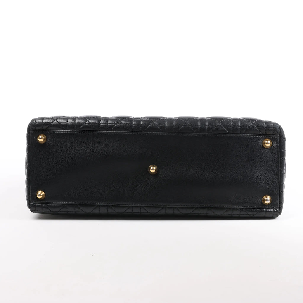Dior Lady Dior Large Cannage Leather Handbag in Black