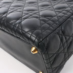 Dior Lady Dior Large Cannage Leather Handbag in Black