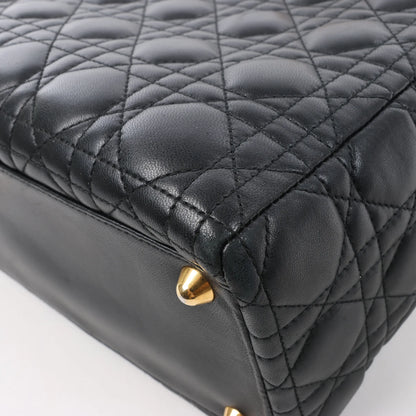 Dior Lady Dior Large Cannage Leather Handbag in Black