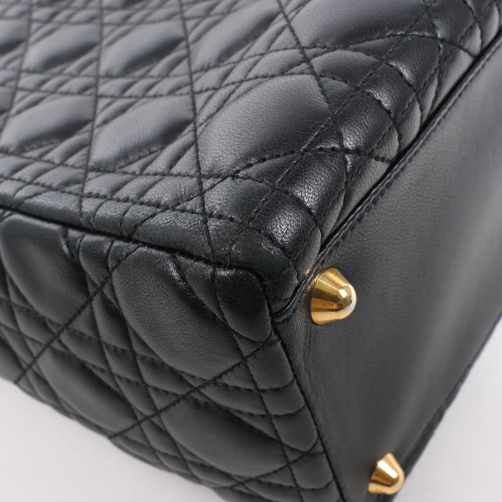 Dior Lady Dior Large Cannage Leather Handbag in Black