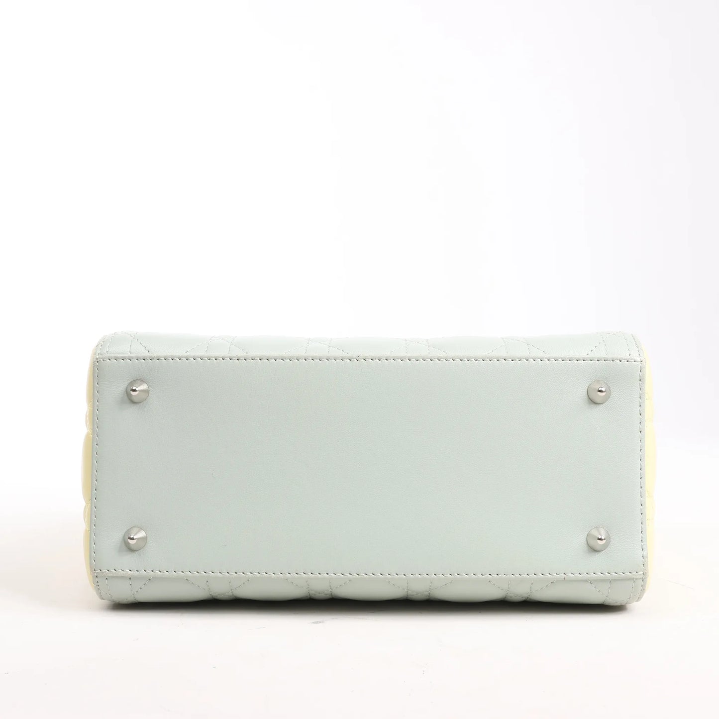 Dior Lady Dior Large Cannage Leather Handbag in Pastel Blue x Pink x Yellow