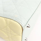 Dior Lady Dior Large Cannage Leather Handbag in Pastel Blue x Pink x Yellow