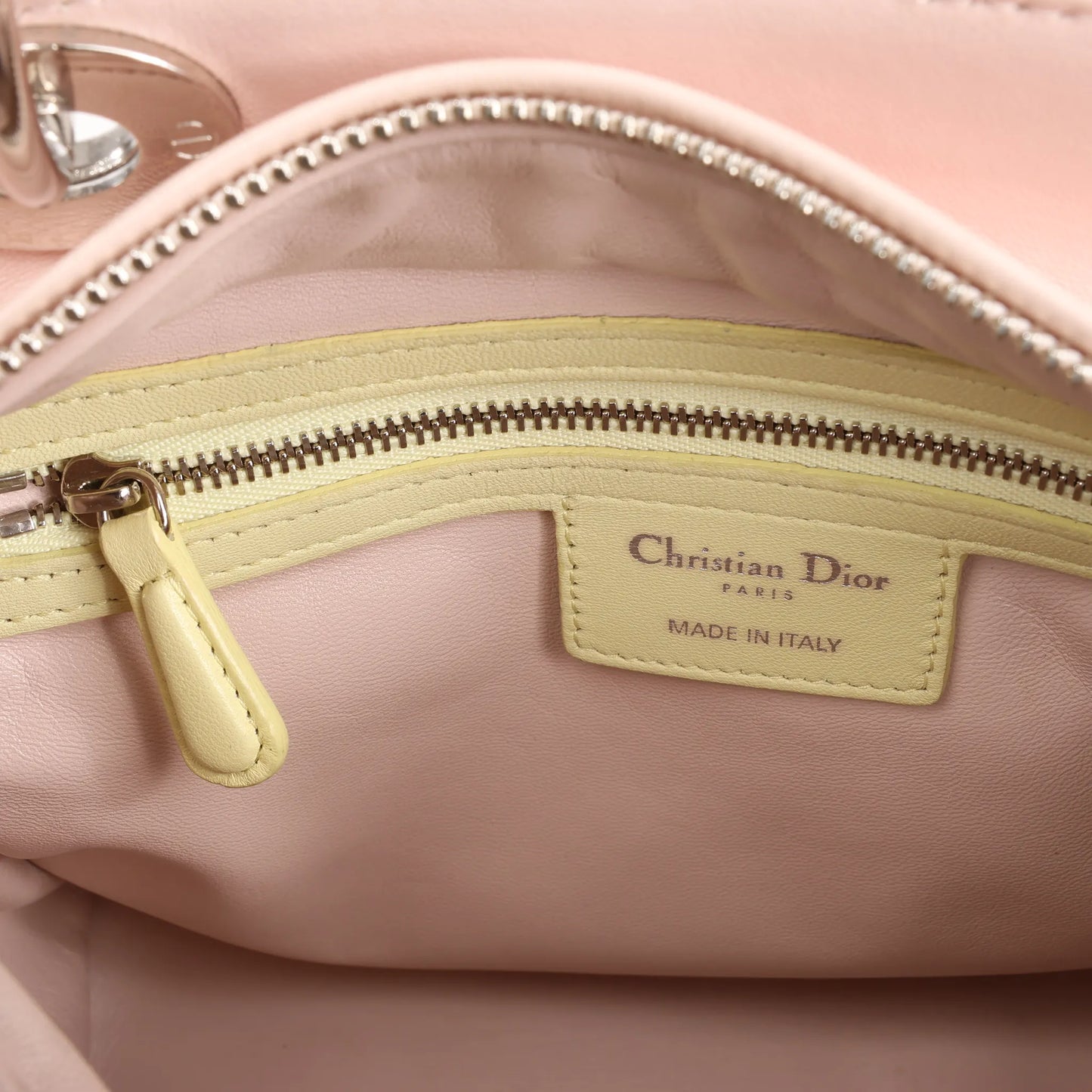 Dior Lady Dior Large Cannage Leather Handbag in Pastel Blue x Pink x Yellow