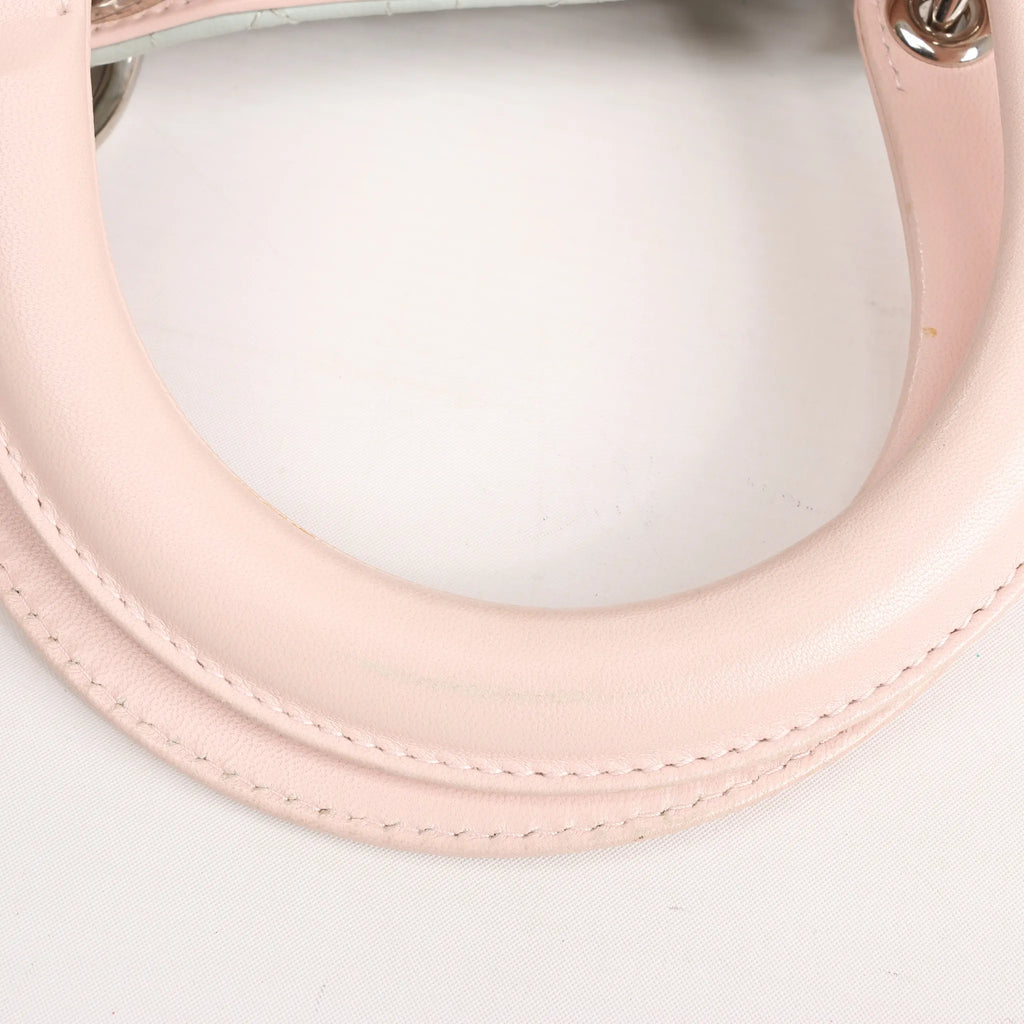 Dior Lady Dior Large Cannage Leather Handbag in Pastel Blue x Pink x Yellow
