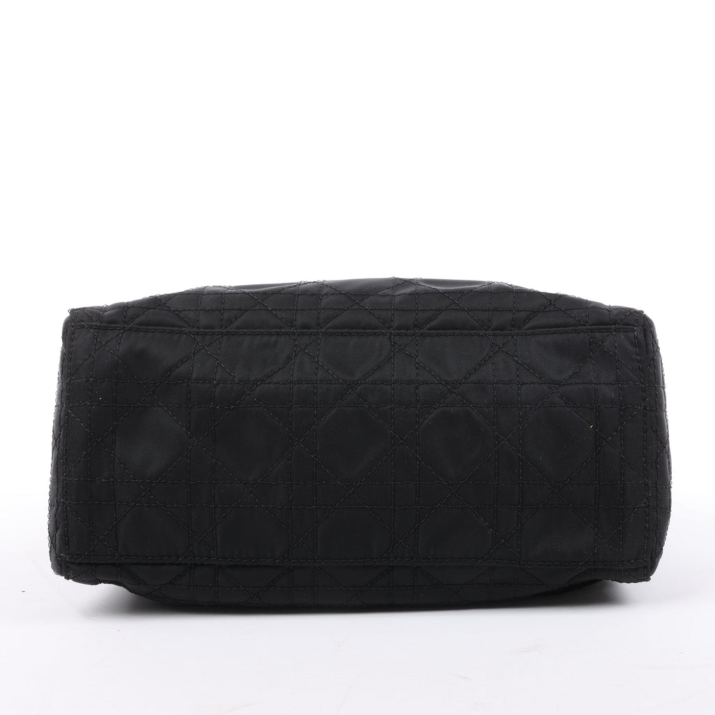 Dior Lady Dior Cannage Nylon Handbag in Black