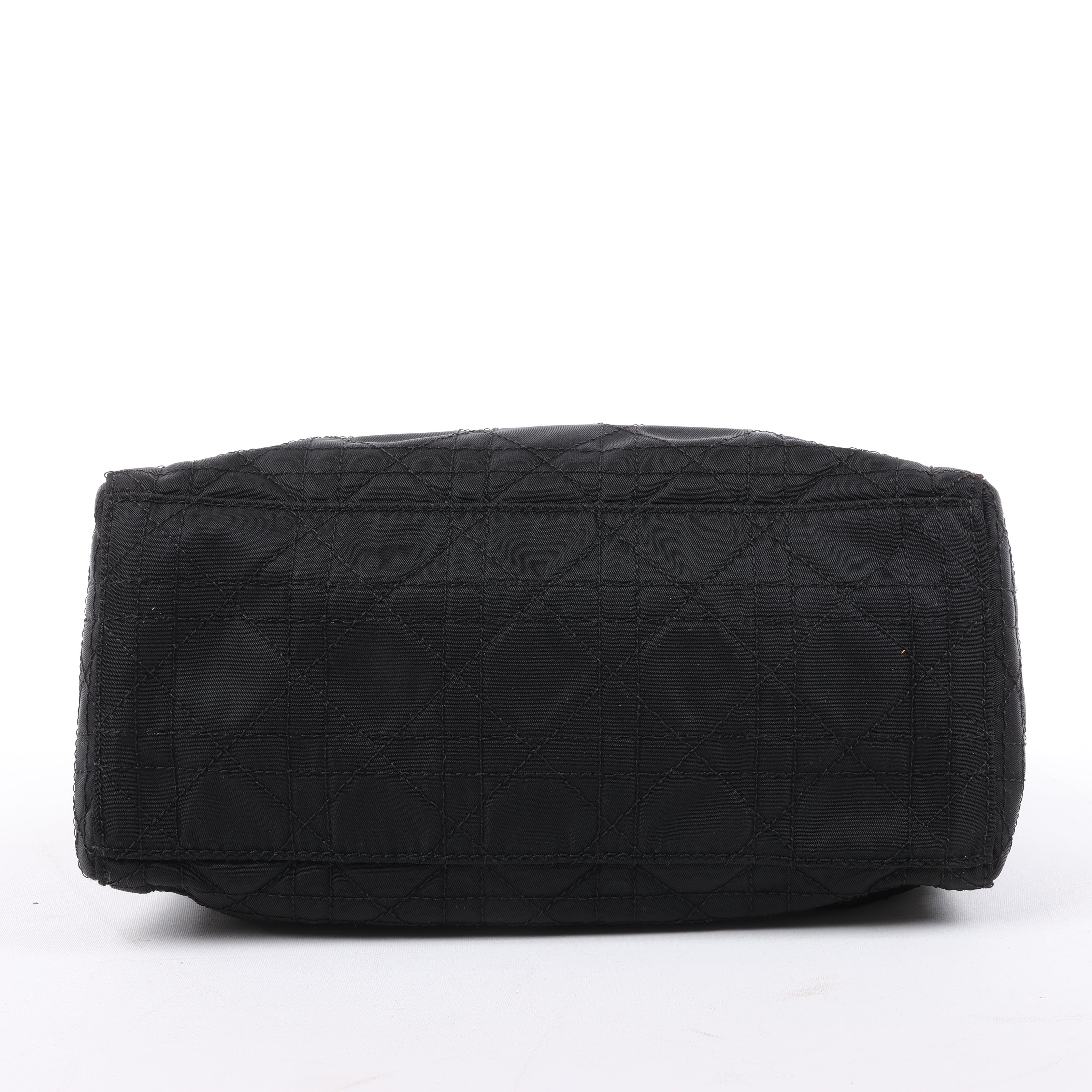 Dior Lady Dior Cannage Nylon Handbag in Black