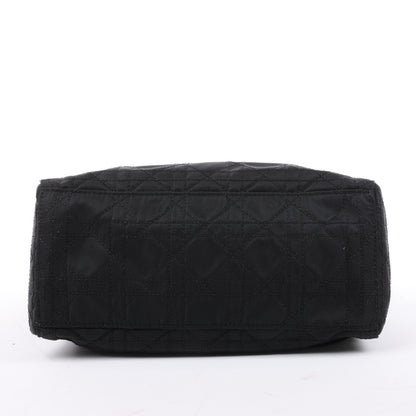 Dior Lady Dior Cannage Nylon Handbag in Black