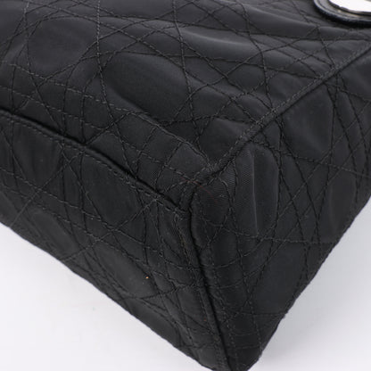 Dior Lady Dior Cannage Nylon Handbag in Black