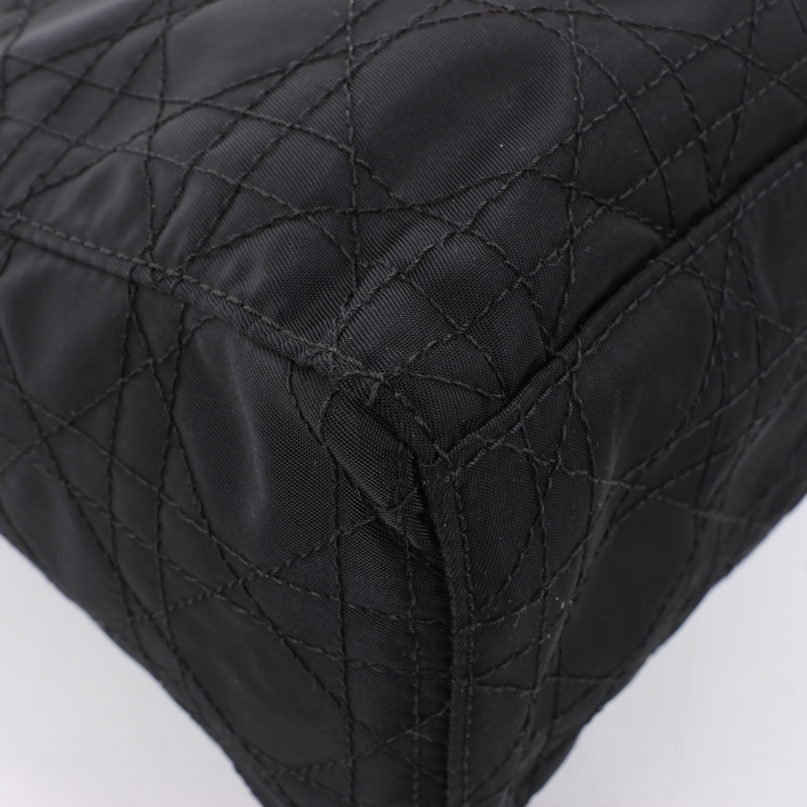Dior Lady Dior Cannage Nylon Handbag in Black