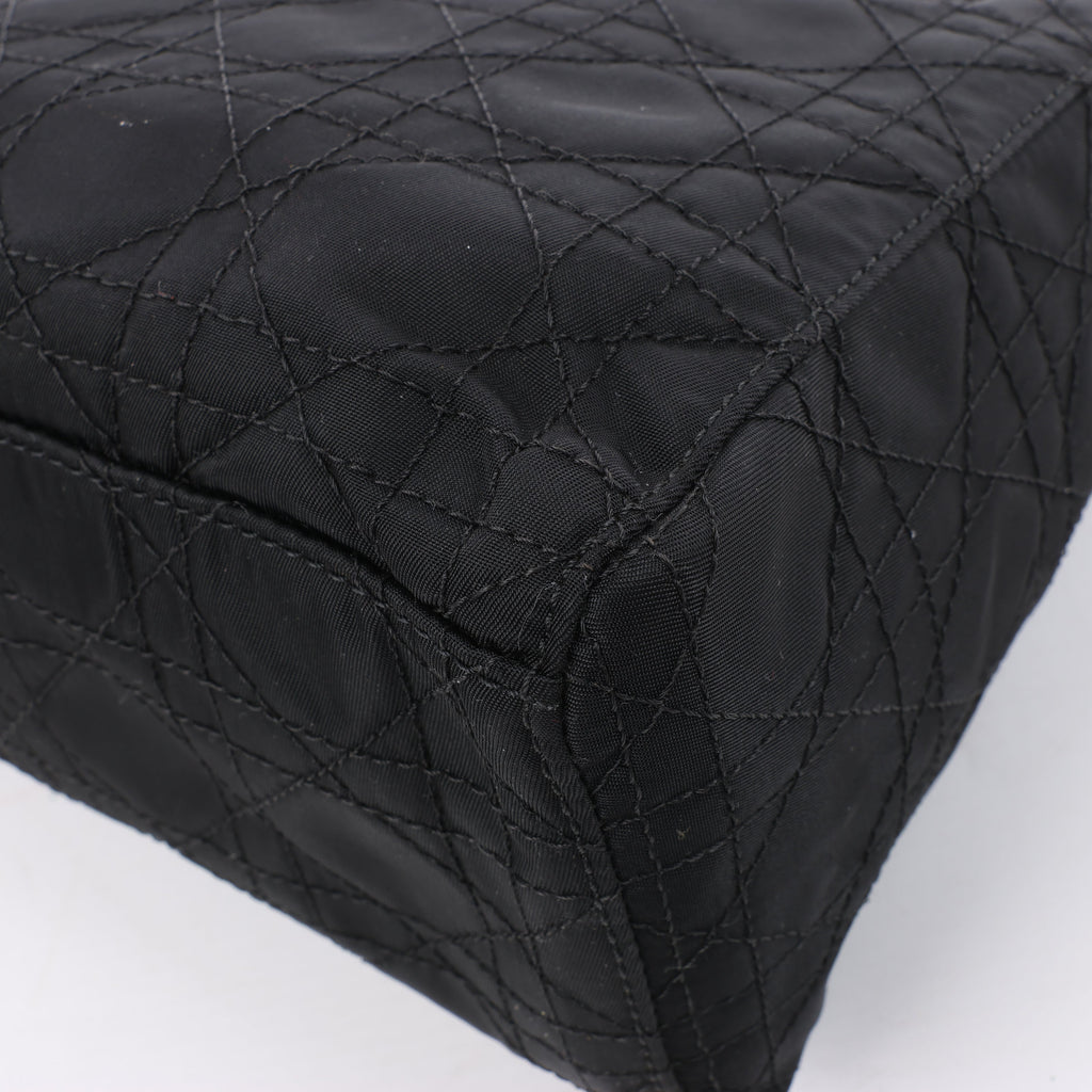Dior Lady Dior Cannage Nylon Handbag in Black