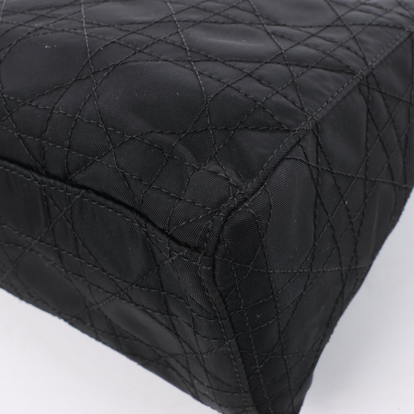 Dior Lady Dior Cannage Nylon Handbag in Black