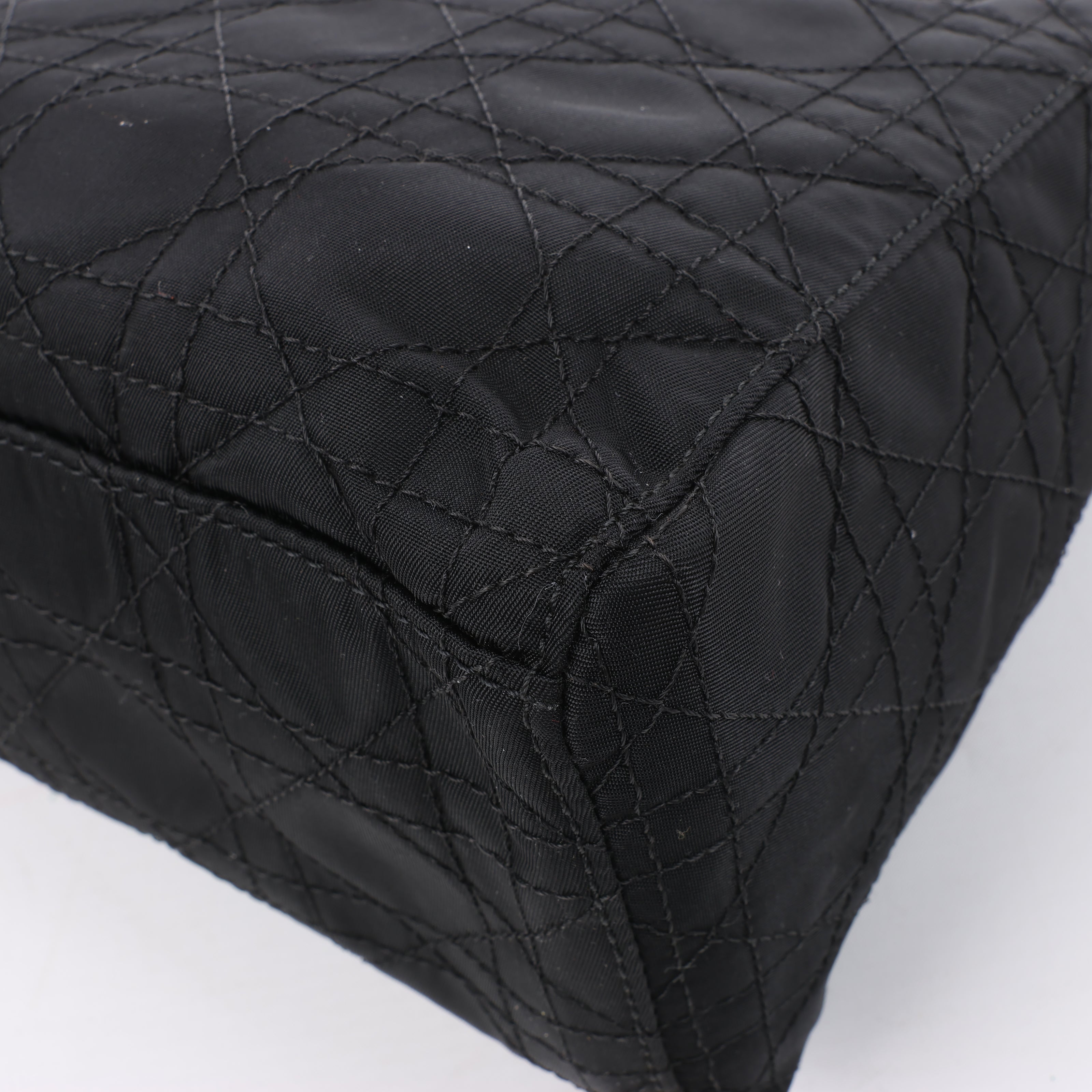Dior Lady Dior Cannage Nylon Handbag in Black