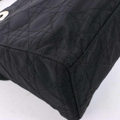 Dior Lady Dior Cannage Nylon Handbag in Black