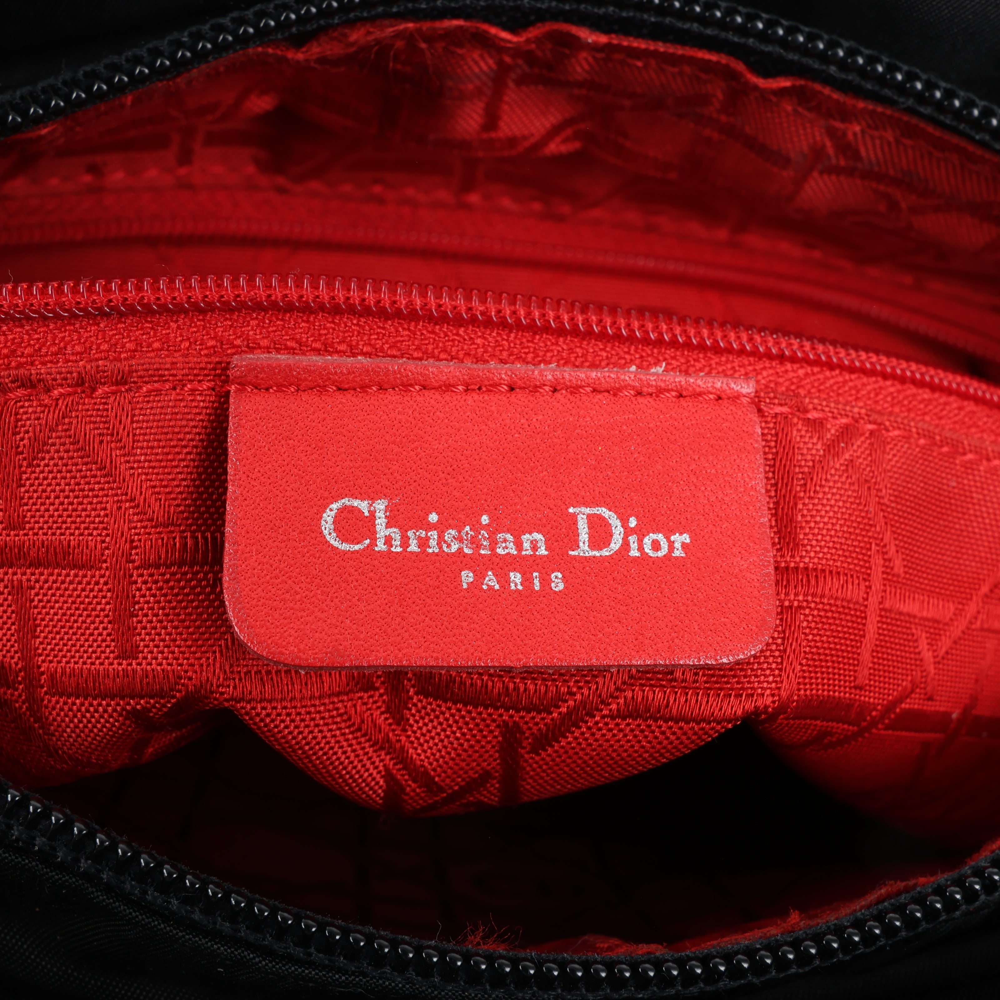 Dior Lady Dior Cannage Nylon Handbag in Black