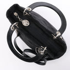 Dior Lady Dior Cannage Nylon Handbag in Black