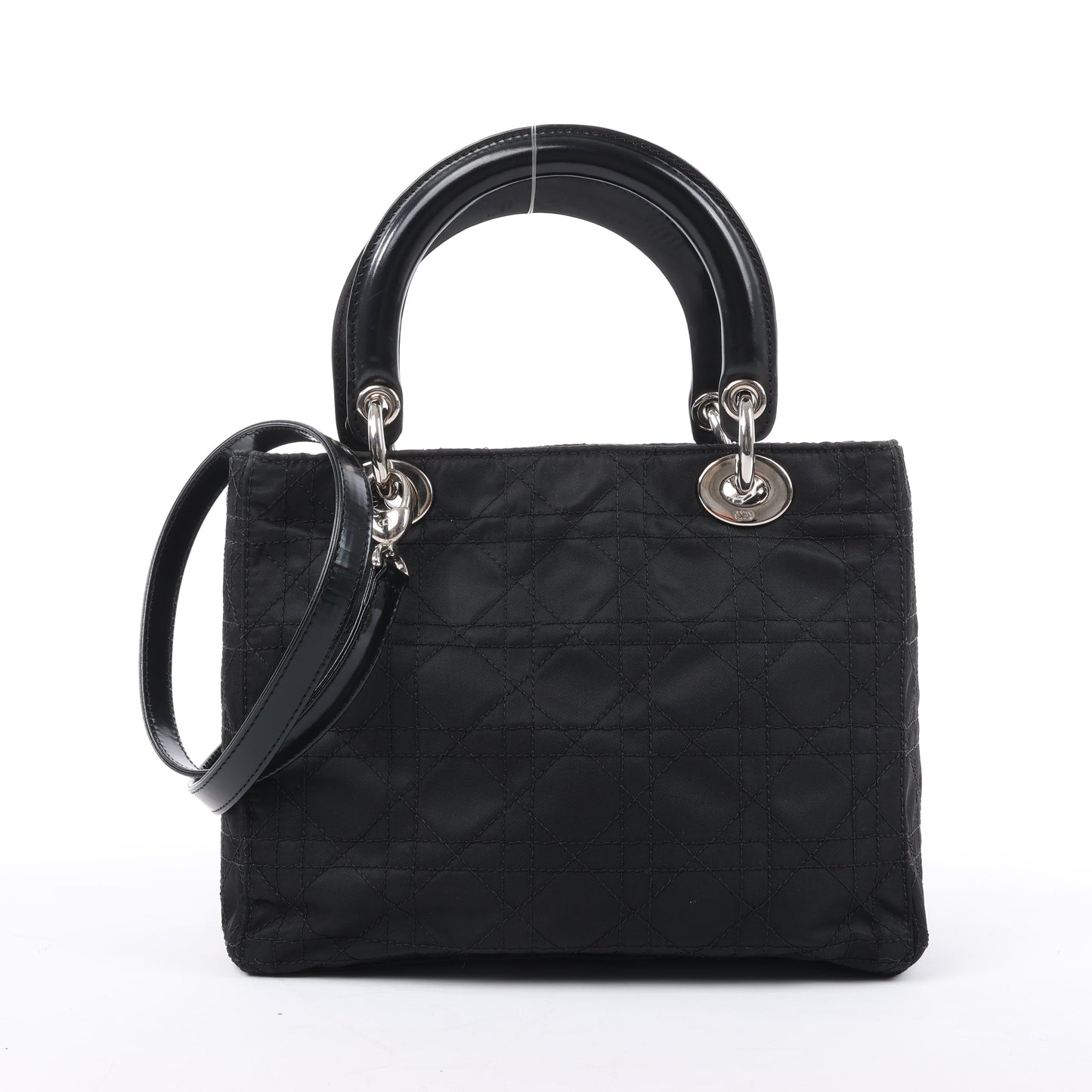 Dior Lady Dior Cannage Nylon Handbag in Black