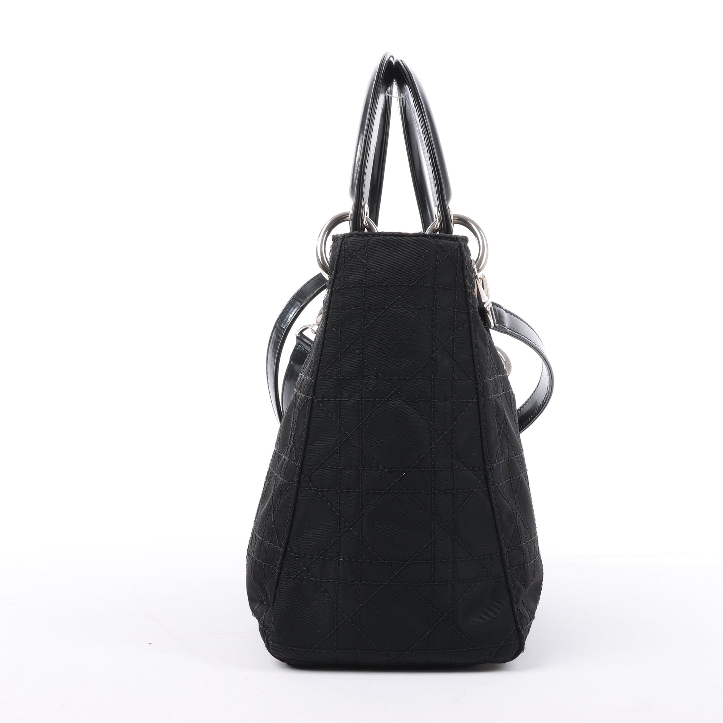 Dior Lady Dior Cannage Nylon Handbag in Black