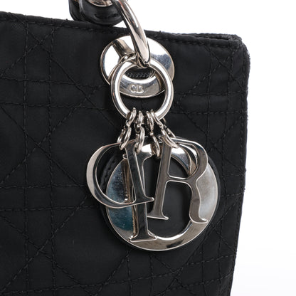 Dior Lady Dior Cannage Nylon Handbag in Black