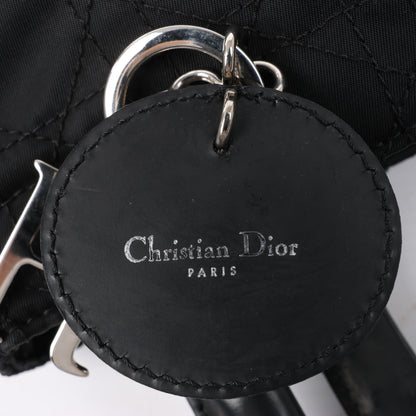 Dior Lady Dior Cannage Nylon Handbag in Black