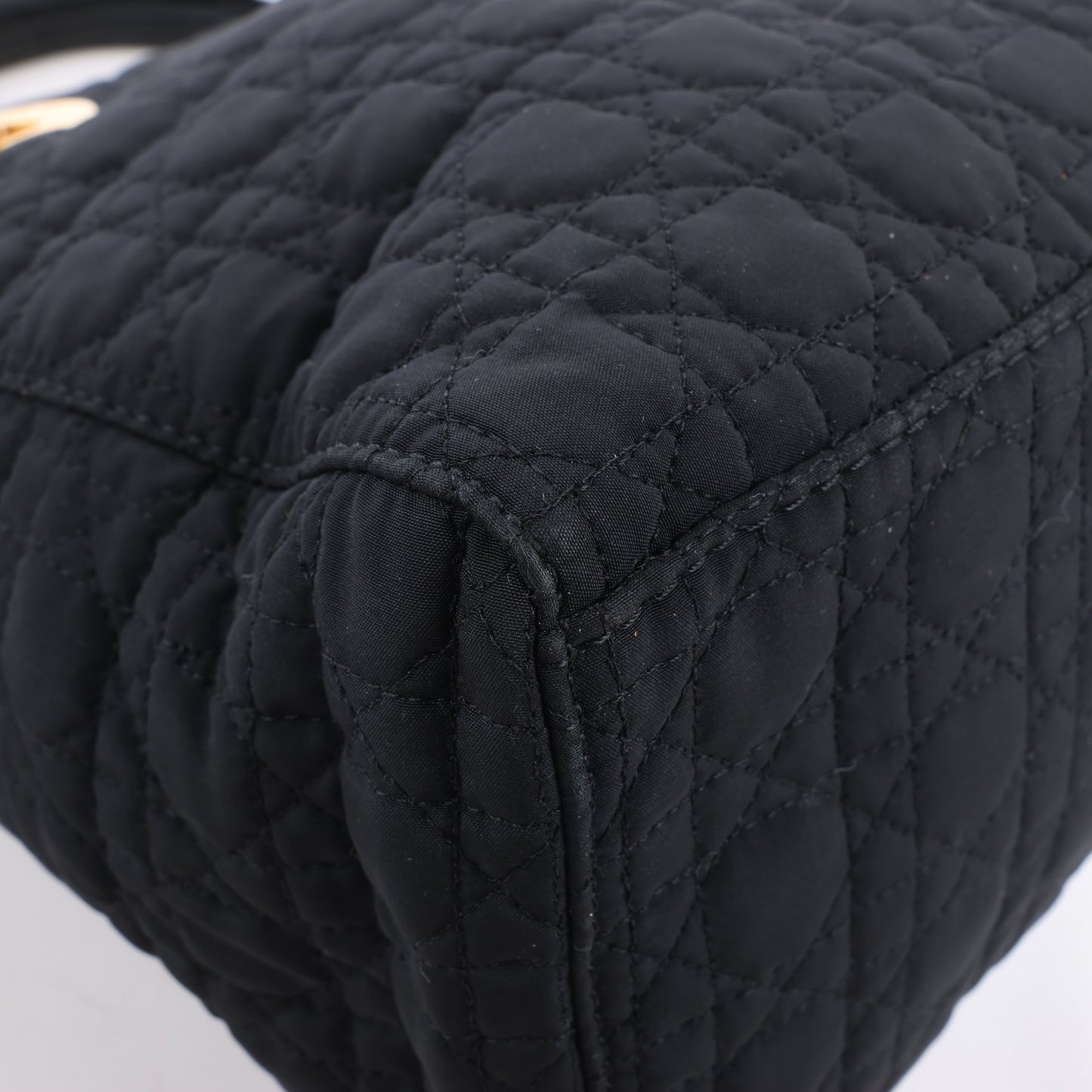 Dior Lady Dior Cannage Nylon Handbag in Black