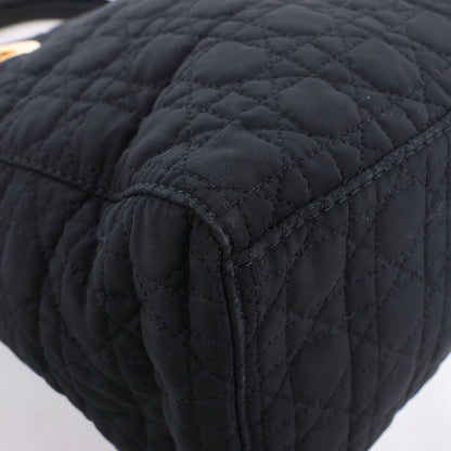 Dior Lady Dior Cannage Nylon Handbag in Black