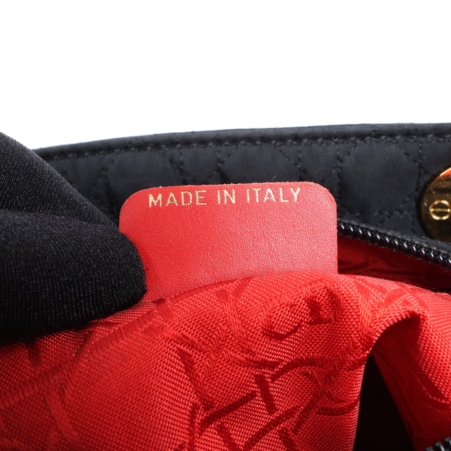 Dior Lady Dior Cannage Nylon Handbag in Black