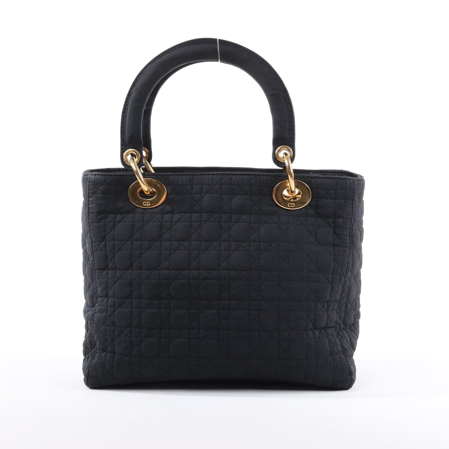 Sac à main en nylon noir Christian Dior Lady Dior Cannage
