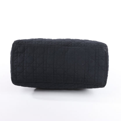 Dior Lady Dior Cannage Nylon Handbag in Black