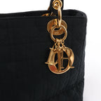 Christian Dior Lady Dior Cannage Nylon Handbag in Black