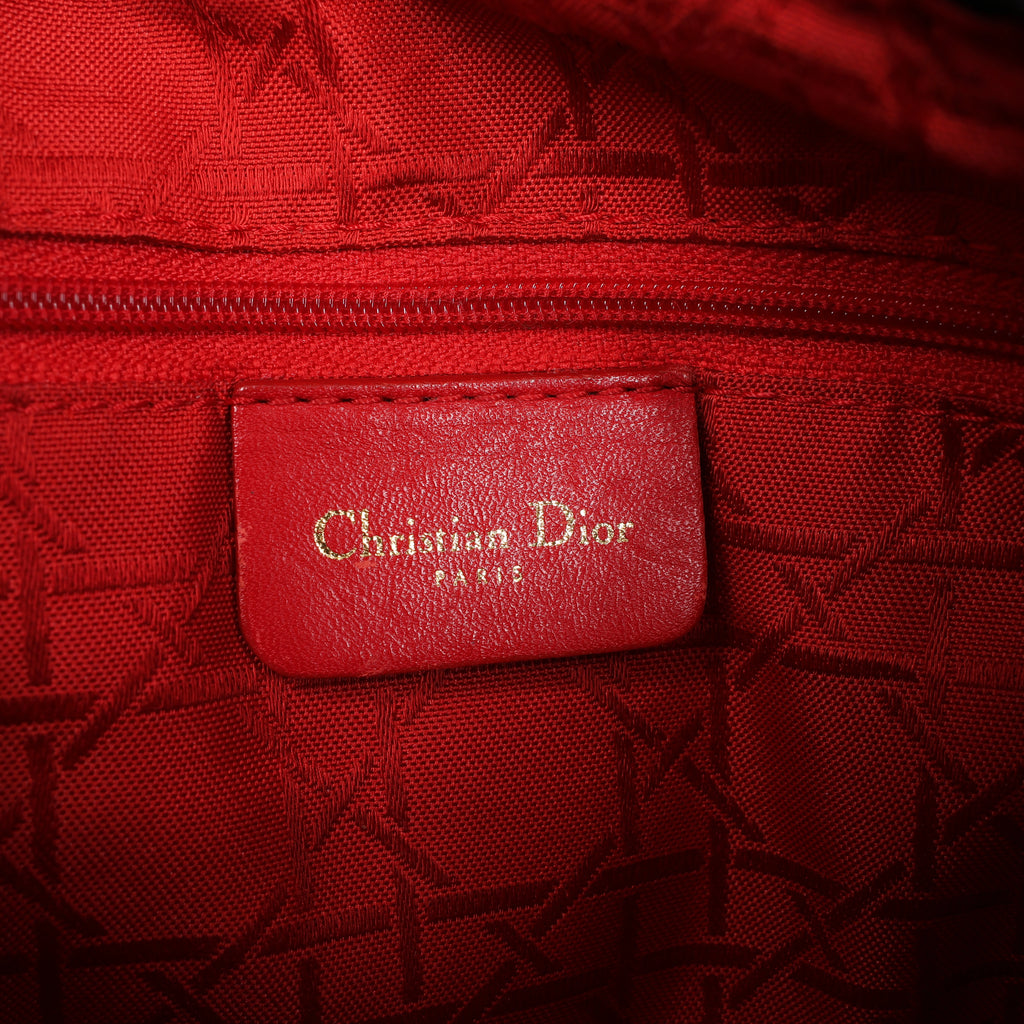 Christian Dior Lady Dior Cannage Nylon Handbag in Black