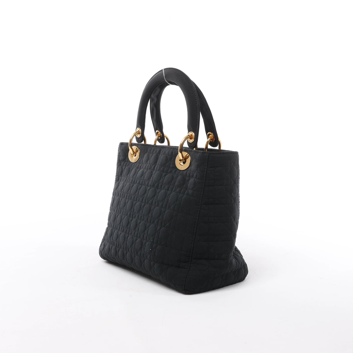 Christian Dior Lady Dior Cannage Nylon Handbag in Black