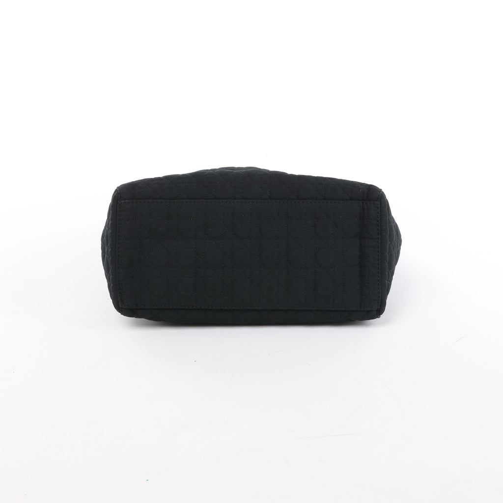 Christian Dior Lady Dior Cannage Nylon Handbag in Black