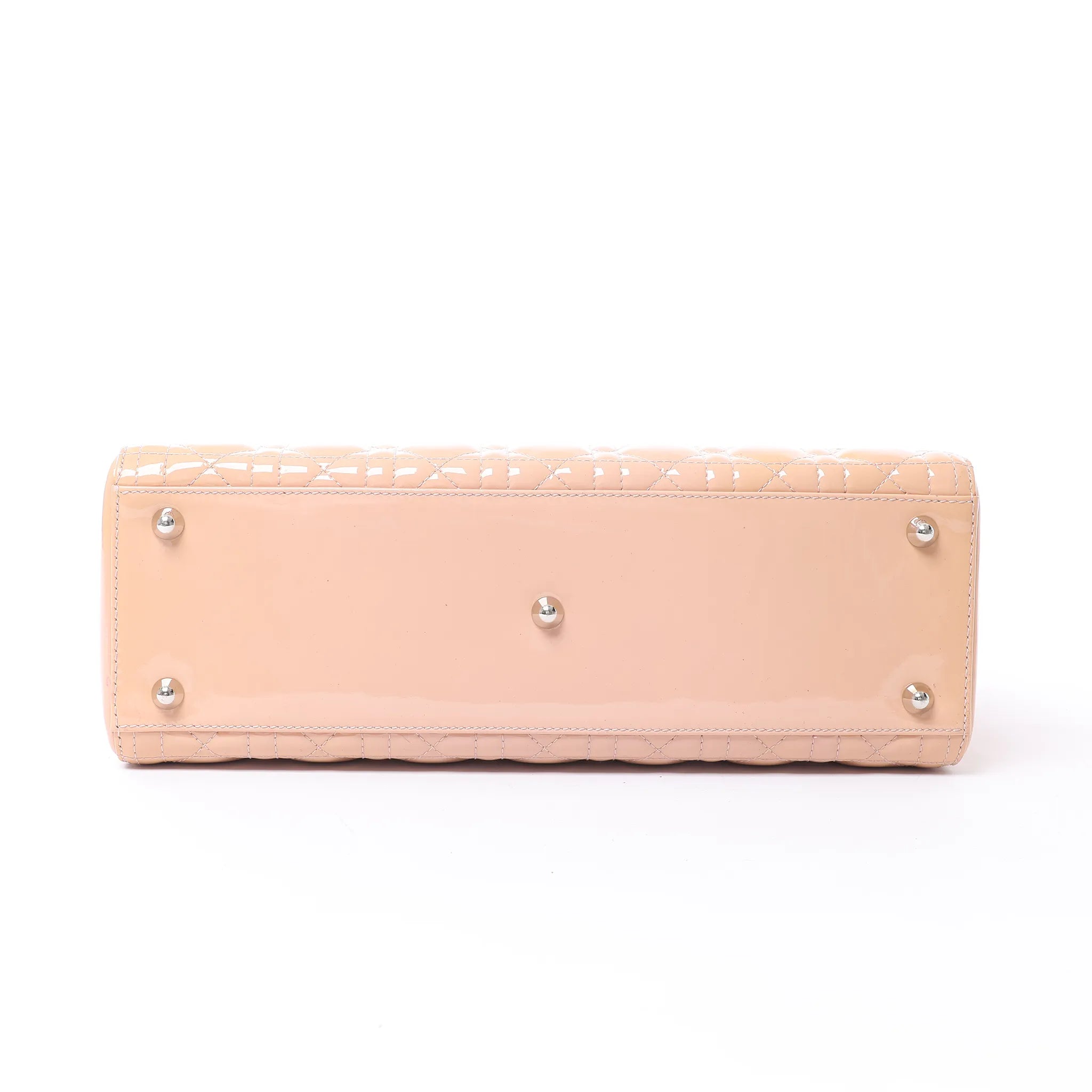 Dior Lady Dior Large Cannage Patnet Leather 2Way Handbag in Beige