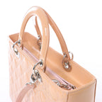 Dior Lady Dior Large Cannage Patnet Leather 2Way Handbag in Beige
