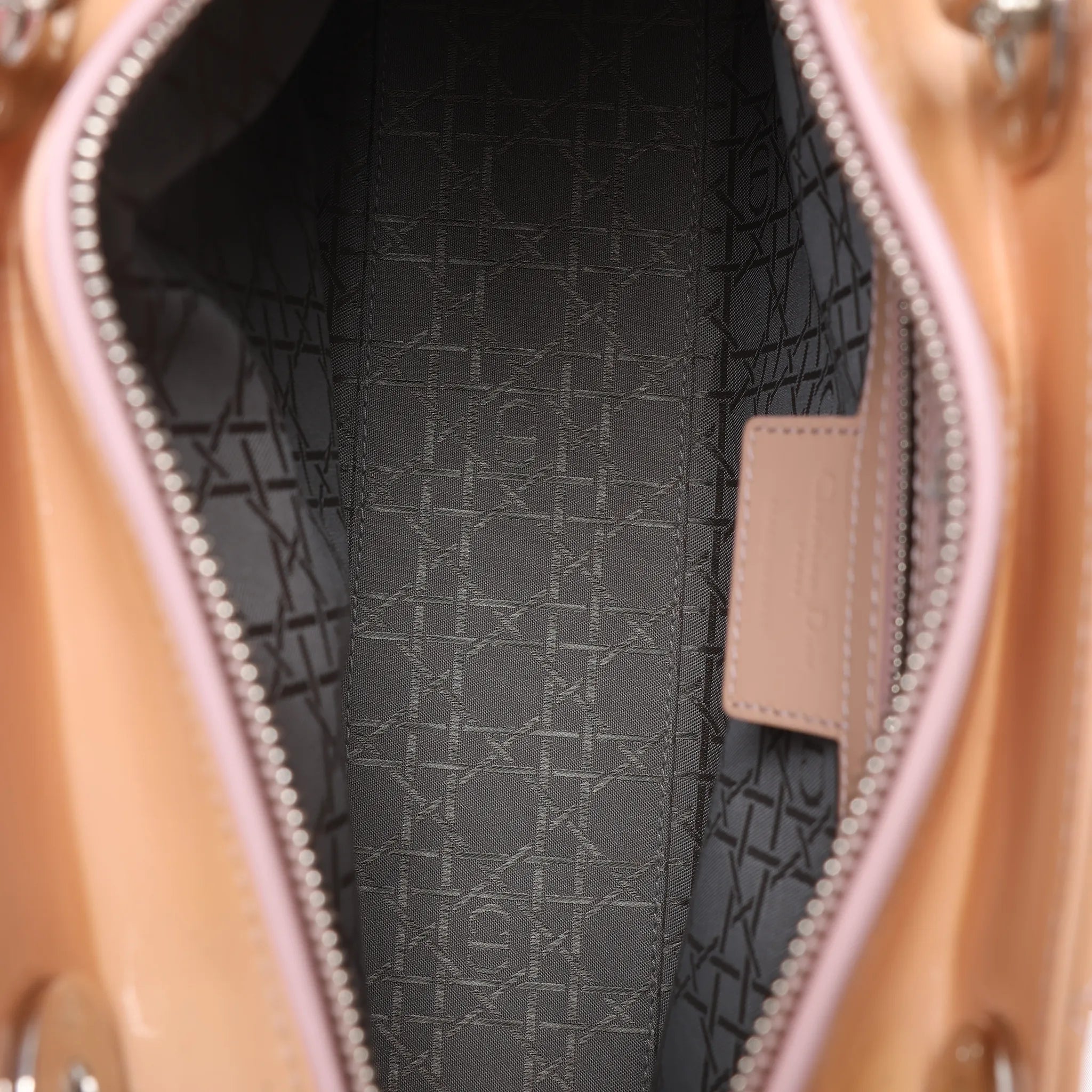 Dior Lady Dior Large Cannage Patnet Leather 2Way Handbag in Beige