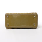 Christian Dior Lady Dior Cannage Patent Leather 2Way Handbag in Khaki