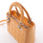 Dior Lady Dior Medium Cannage Patent Leather 2Way Handbag in Orange