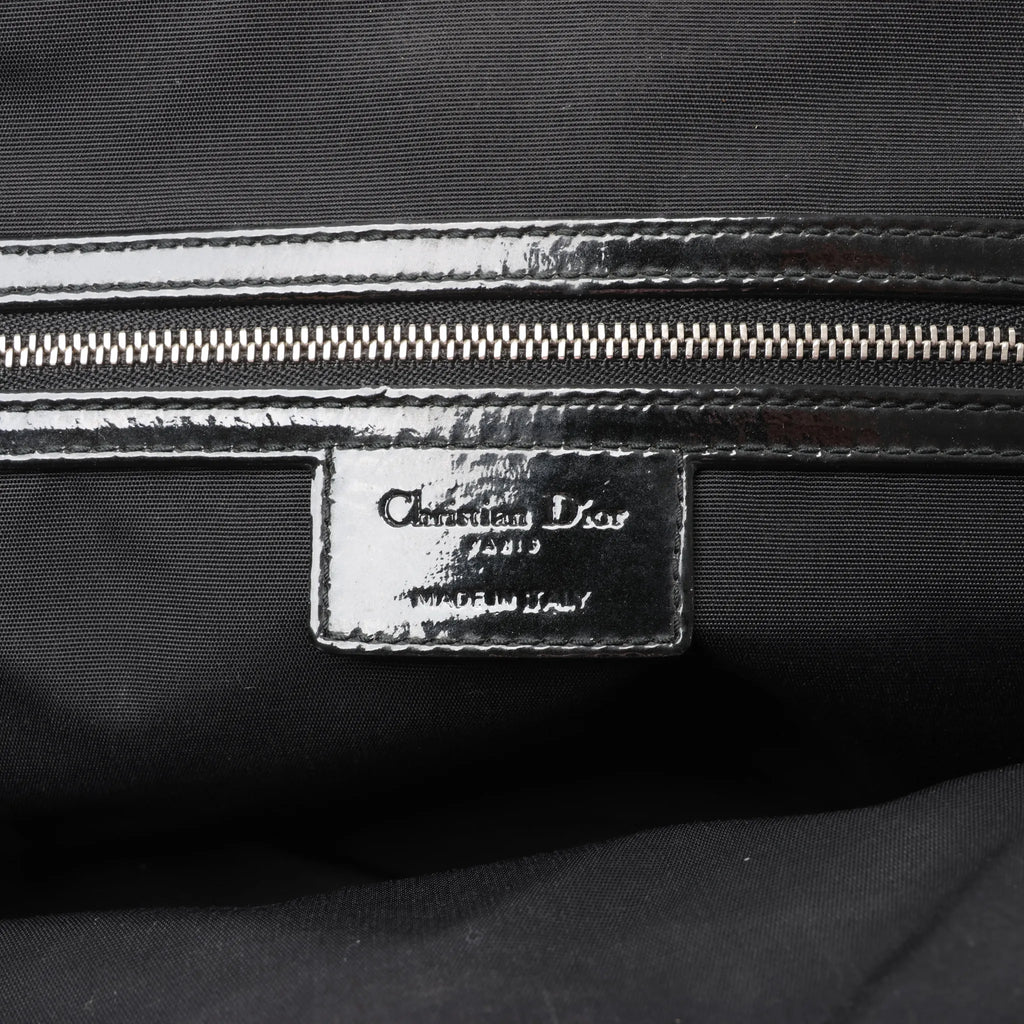 Dior Soft Lady Dior Patent Leather Cannage Large Shoulder Bag in Black