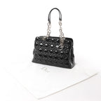 Dior Soft Lady Dior Patent Leather Cannage Large Shoulder Bag in Black