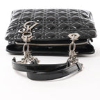 Dior Soft Lady Dior Patent Leather Cannage Large Shoulder Bag in Black