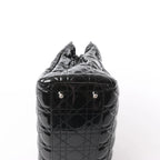 Dior Soft Lady Dior Patent Leather Cannage Large Shoulder Bag in Black