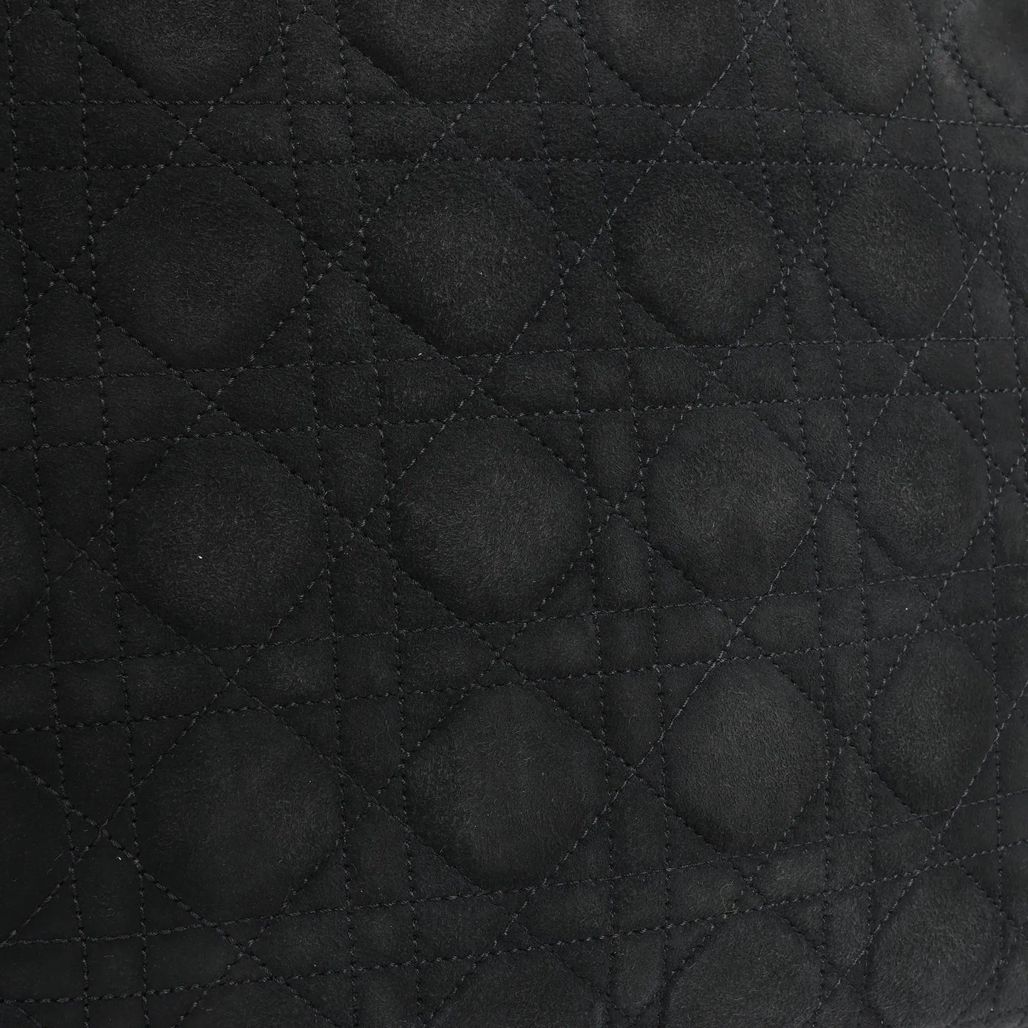 Dior Lady Dior Suede x Leather Cannage Large Handbag in Black