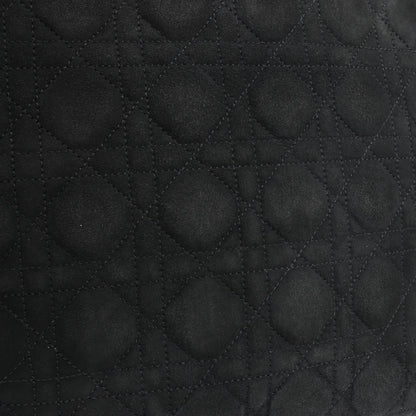 Dior Lady Dior Suede x Leather Cannage Large Handbag in Black