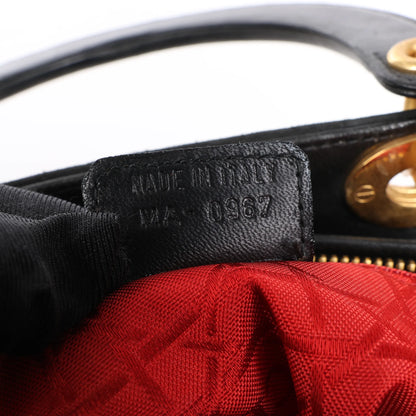 Dior Lady Dior Suede x Leather Cannage Large Handbag in Black